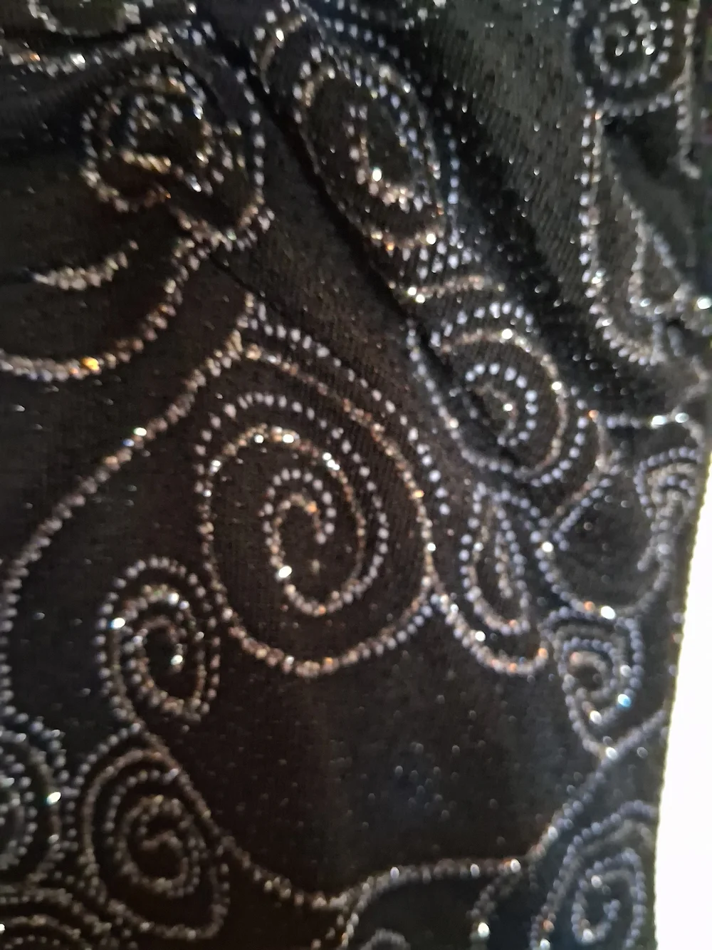 Dressbarn COLLECTION Black Sparkle Swirl Cap Sleeve Top - Picture 5 of 13